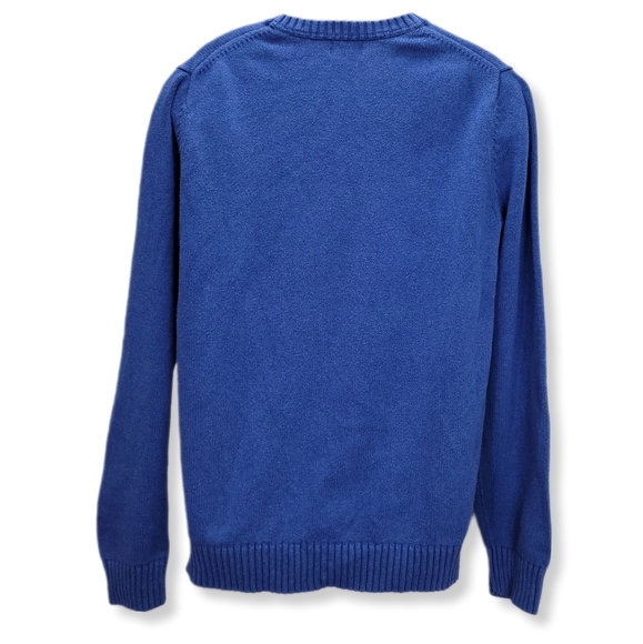 L.L. Bean Mens L Tall Sweater Blue Long Sleeve V-Neck Cotton Stretch Pullover - Picture 3 of 5